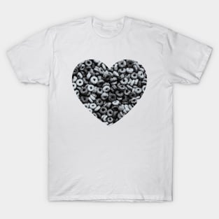 Black and White Fruity Cereal Photograph Heart T-Shirt